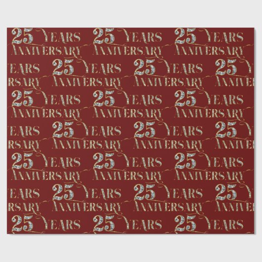 25e bruiloft Jubileum sprankelende tekst op rood Cadeaupapier (Vlak)