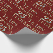 25e bruiloft Jubileum sprankelende tekst op rood Cadeaupapier (Hoek)