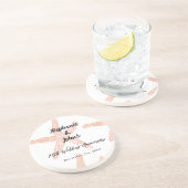 25e bruiloft Jubileum Starfish aangepaste naam cad Zandsteen Onderzetter (Zijkant)