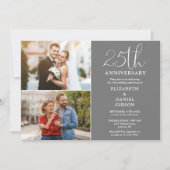 25e bruiloft Jubileum toen en nu 2 foto Kaart (Voorkant)