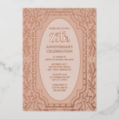 25e bruiloft Jubileum Uitnodiging Floral Elegant (Voorkant)