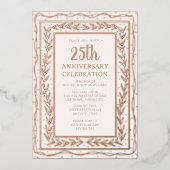 25e bruiloft Jubileum uitnodiging wit elegant (Voorkant)