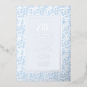 25e bruiloft Jubileum uitnodiging Zilver Blauw (Voorkant)