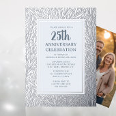 25e bruiloft Jubileum Uitnodiging Zilver Elegant
