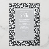 25e bruiloft Jubileum Uitnodiging Zilveren Bloemen (Voorkant)