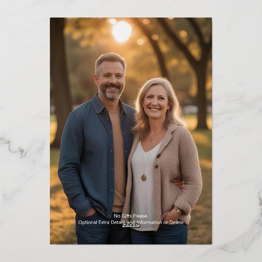 25e bruiloft Jubileum Uitnodiging Zilveren Strepen (Achterkant)