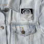 25e bruiloft Jubileum Vierkante Button 5,1 Cm (In situ)