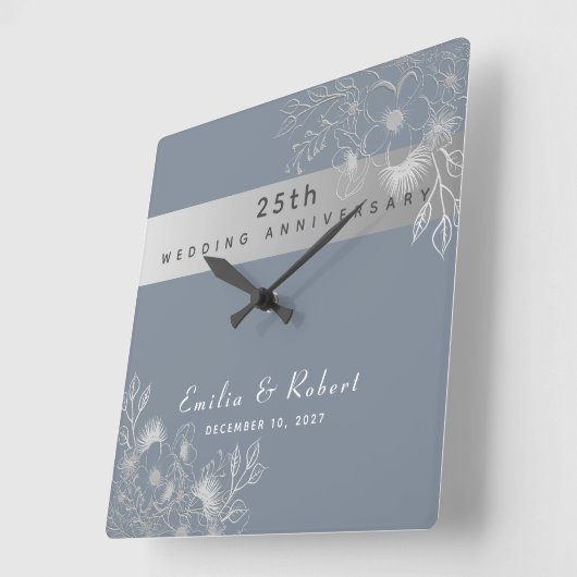 25e bruiloft Jubileum Vierkante Klok (Hoek)