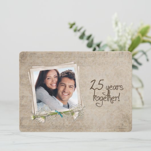 25e bruiloft Jubileum Vow Renewal Kaart (Staand voorkant)