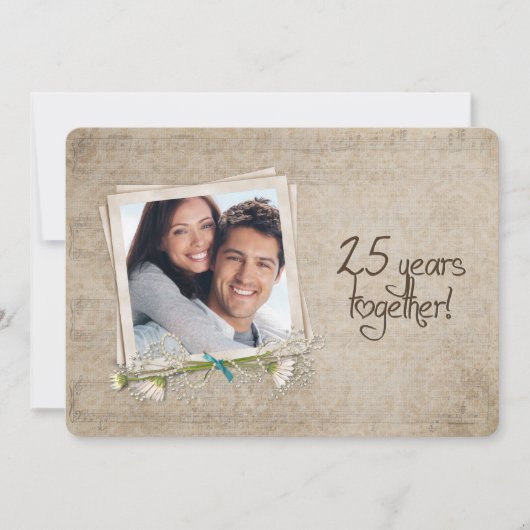 25e bruiloft Jubileum Vow Renewal Kaart (Voorkant)