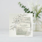 25e bruiloft Jubileum Vow Renewal Silver Rozen Kaart (Staand voorkant)