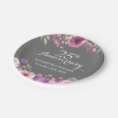 25e bruiloft Jubileum Waterverf Rozen Papieren Bordje (Gekanteld)