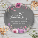 25e bruiloft Jubileum Waterverf Rozen Papieren Bordje<br><div class="desc">Met delicate waterverf rozen boven en onder uw gepersonaliseerde speciale vijfentwintigste zilveren trouwdag informatie in chique belettering. Ontworpen door Thisnotme©</div>
