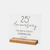 25e bruiloft Jubileum Welkom Acryl Bord (Hoek)