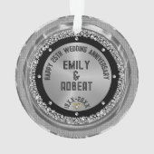 25e bruiloft Jubileum White Diamonds & Gold Ornament (achterkant)