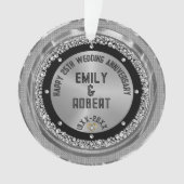 25e bruiloft Jubileum White Diamonds & Gold Ornament (voorkant)