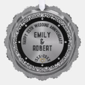 25e bruiloft Jubileum White Diamonds & Gold Ornament Kaart (Voorkant)