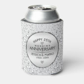 25e bruiloft Jubileum White Diamonds & Silver Blikjeskoeler (Blikje Achterkant)