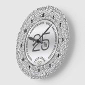 25e bruiloft Jubileum witte diamanten & zilver Grote Klok (Hoek)