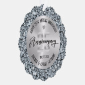 25e bruiloft Jubileum zilver en diamanten Ornament Kaart (Rechts)