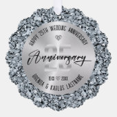 25e bruiloft Jubileum zilver en diamanten Ornament Kaart (Voorkant)