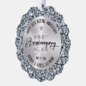 25e bruiloft Jubileum zilver en diamanten Ornament Kaart (Links)