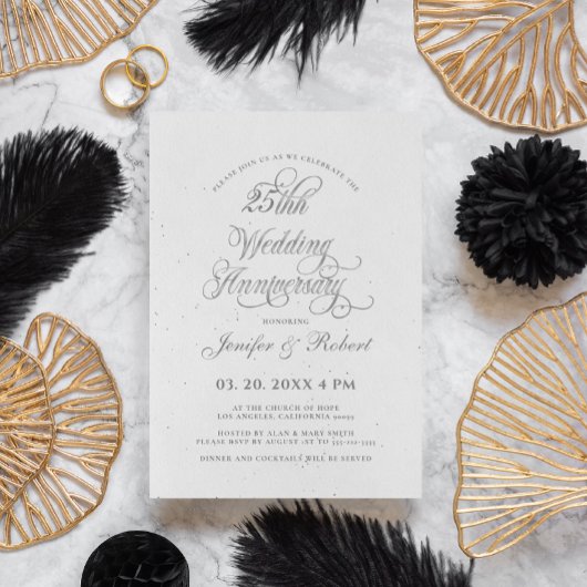 25e bruiloft Jubileum Zilver en Grijs Kaart