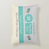 25e bruiloft Jubileum zilver en groen Accent Kussen (Voorkant(Verticaal))