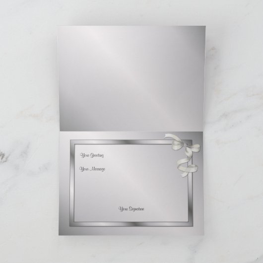 25e bruiloft Jubileum - Zilver Kaart (Binnen)