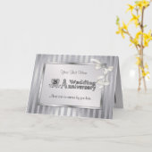 25e bruiloft Jubileum - Zilver Kaart (Gele Bloem)