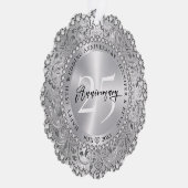 25e bruiloft Jubileum Zilver Mandala Bling Ornament Kaart (Rechts)