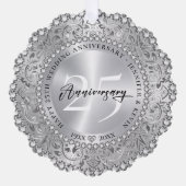 25e bruiloft Jubileum Zilver Mandala Bling Ornament Kaart (Voorkant)