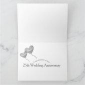 25e bruiloft Jubileum zilveren ballon groot Kaart (Binnen)