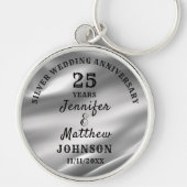 25e BRUILOFT JUBILEUM Zilveren Bruiloft bewerkbaar Sleutelhanger (Voorkant)
