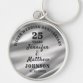 25e BRUILOFT JUBILEUM Zilveren Bruiloft bewerkbaar Sleutelhanger