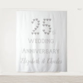 25e bruiloft Jubileum Zilveren bruiloft Hearts Wandkleed (Voorkant)