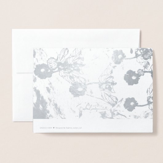 25e bruiloft Jubileum Zilveren Folie Blank Kaart (Met envelop)