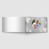 25e bruiloft Jubileum zilveren foto kant bloemen Gastenboek (Volledig)