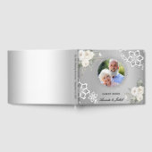 25e bruiloft Jubileum zilveren foto kant bloemen Gastenboek (Volledig)