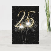 25e bruiloft-sparklers kaart (Voorkant)