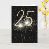 25e bruiloft-sparklers kaart (Gele Bloem)