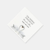 25e bruiloft wit zwaanpaar servet (Hoek)