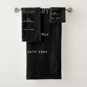 25e bruiloft zwart-wit baard bad handdoek (Insitu)