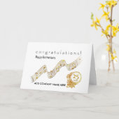 25e Business Jubileum - Muzieknoten Kaart (Gele Bloem)