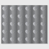 25e/elke verjaardag zilverkleurig harten inpakpapi cadeaupapier (Vlak)