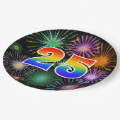 25e evenement - Fun, kleurrijk, vet, regenboog 25 Papieren Bordje (Gekanteld)