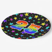 25e evenement: Vet, Fun, kleurrijke regenboog 25 Papieren Bordje (Gekanteld)