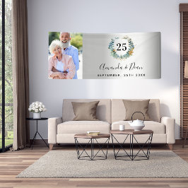 25e foto van ecalyptus op de zilveren bruiloft spandoek