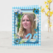 25e fotokaart voor een verjaardag kaart (Gele Bloem)