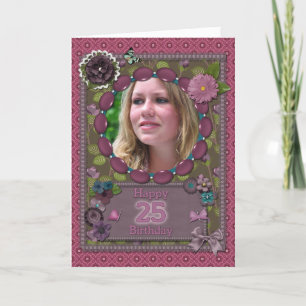 25e fotokaart voor een verjaardag kaart